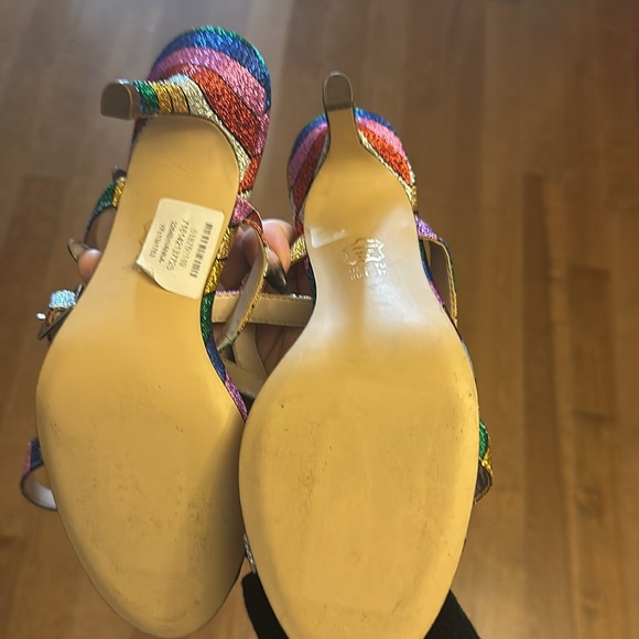 Nina women’s strappy sandals size 37 rainbow stripes open toe. - Picture 4 of 5